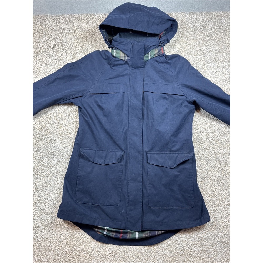 VTG PENDLETON Women's L Navy Blue Winter Coat Hooded Toggle Buttons & Snaps